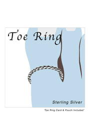 Sterling Silver Braided Adjustable Toe Ring - SS