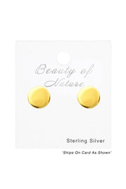 Sterling Silver Round Ear Studs - VM