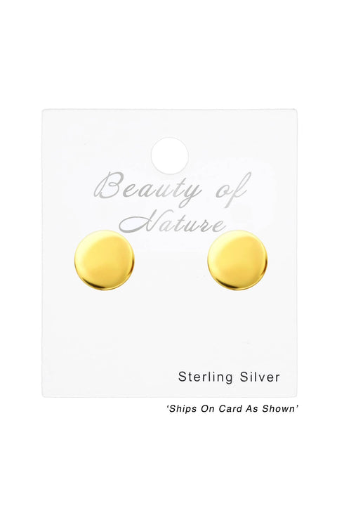 Sterling Silver Round Ear Studs - VM