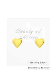 Sterling Silver Heart Ear Studs - VM