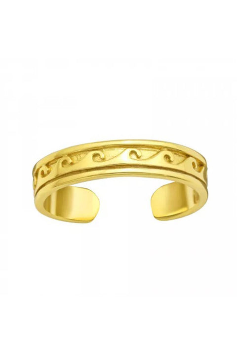 18k Vermeil Wave Adjustable Toe Ring - VM