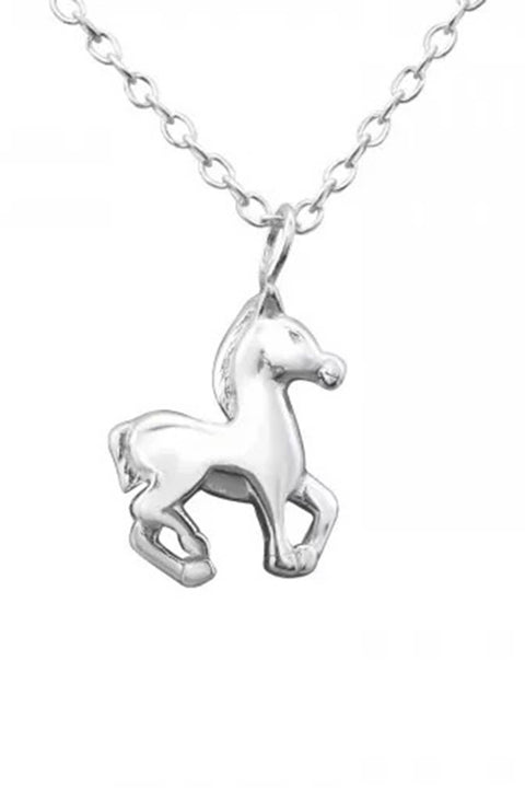 Sterling Silver Horse Charm Necklace - SS