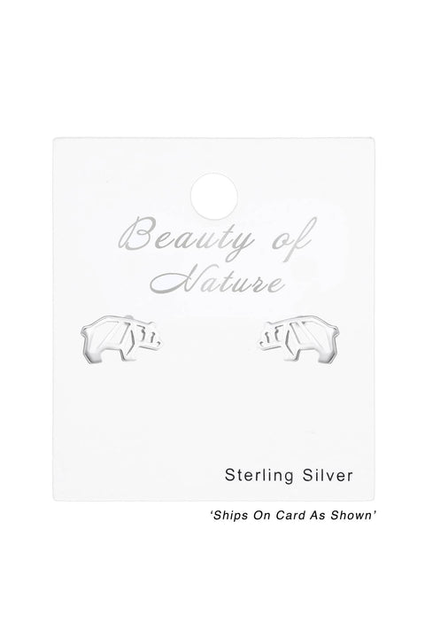 Sterling Silver Bear Ear Studs - SS