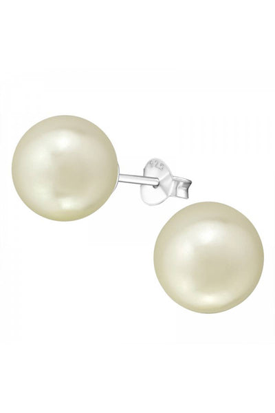 Synthetic Pearl 10mm Ear Studs - SS