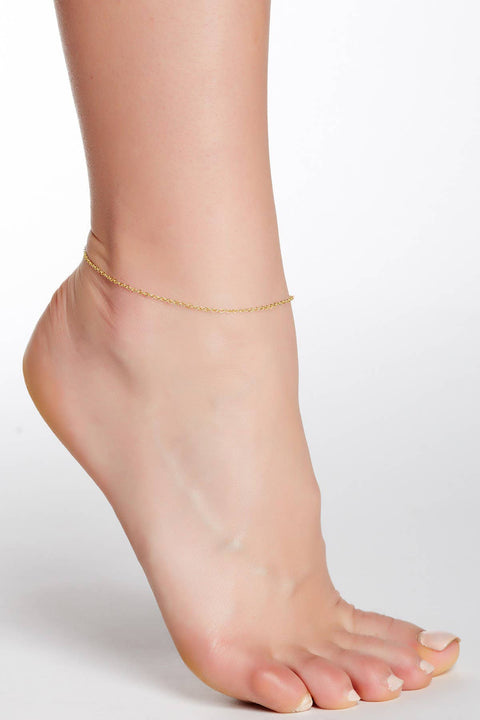 14k Gold Plated 1.5mm Cable Chain Anklet - GP