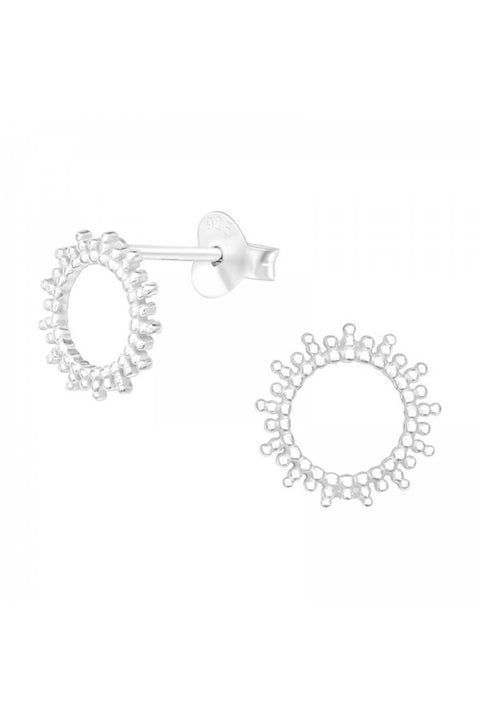 Sterling Silver Sun Ear Studs - SS
