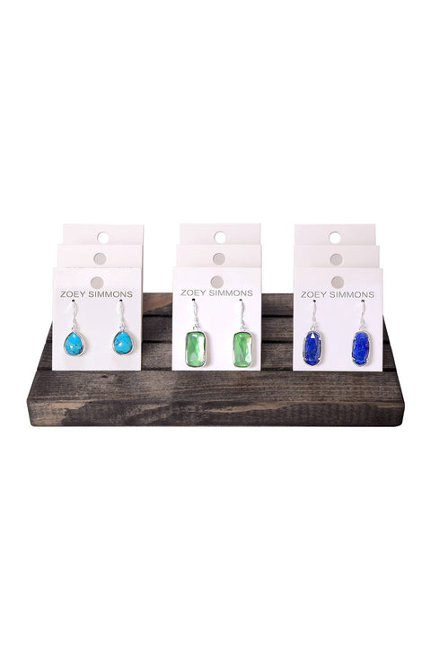 $11.00 Pr x 9 Prs Semi-Precious Earrings Prepack