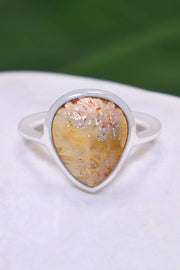 Lily Fossil Teardrop Ring - SF