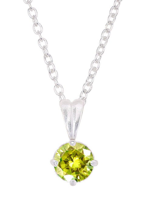 Peridot CZ Charm Necklace - SF