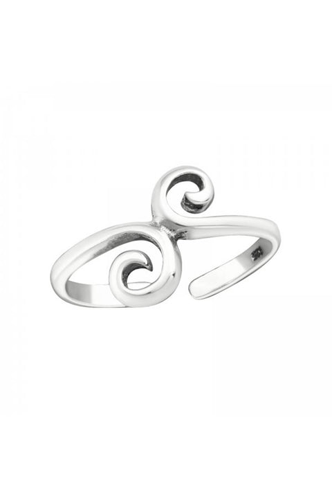 Sterling Silver Spiral Adjustable Toe Ring - SS