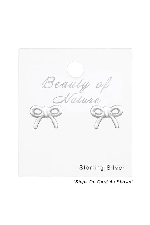 Sterling Silver Bow Ear Studs - SS