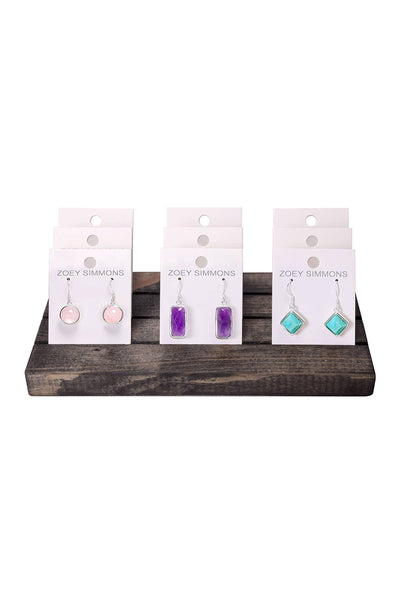 $11.00 Pr x 9 Prs Semi-Precious Earrings Prepack