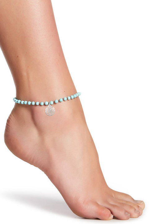 Turquoise & Infinity Charm Anklet - SF