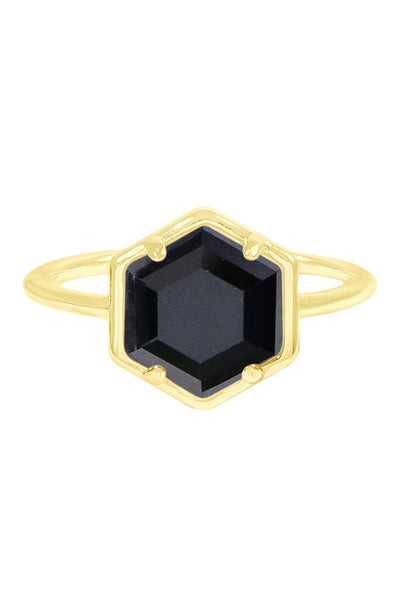 Hematite Hexagon Ring - GF
