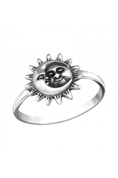 Sterling Silver Sun and Moon Ring - SS