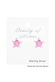 Sterling Silver Star 3mm Ear Studs With Cubic Zirconia - SS