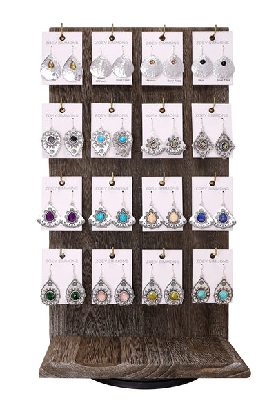 $13.00 Pr x 16 Prs Semi-Precious Gemstone Vintage Earrings