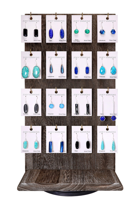 $16.00 Pr x 16 Prs Semi-Precious Earrings Prepack