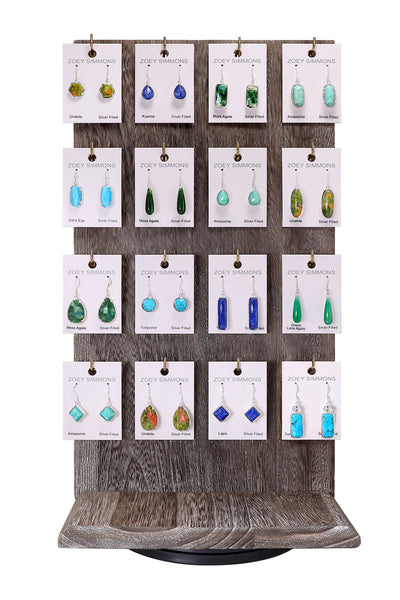 $13.00 Pr x 16 Prs Semi-Precious Earrings Prepack