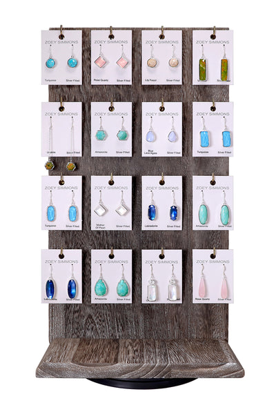 $13.00 Pr x 16 Prs Semi-Precious Earrings Prepack