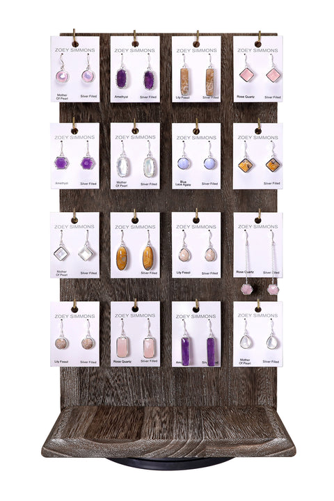 $13.00 Pr x 16 Prs Semi-Precious Earrings Prepack