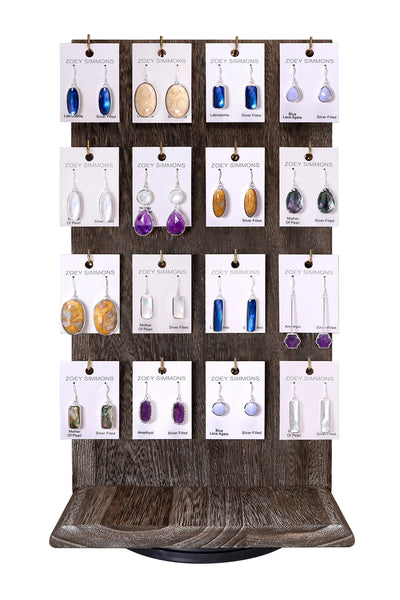$16.00 Pr x 16 Prs Semi-Precious Earrings Prepack