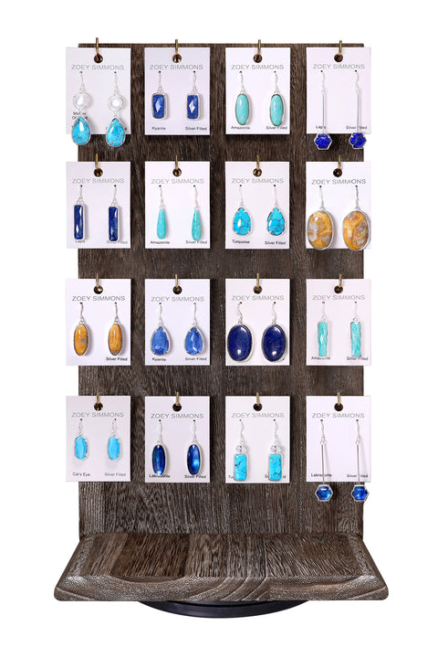 $16.00 Pr x 16 Prs Semi-Precious Earrings Prepack