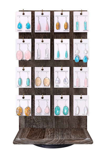 $16.00 Pr x 16 Prs Semi-Precious Earrings Prepack