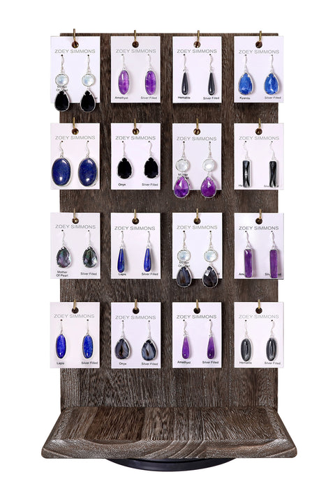 $16.00 Pr x 16 Prs Semi-Precious Earrings Prepack