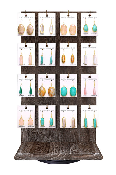 $16.00 Pr x 16 Prs Semi-Precious Earrings Prepack
