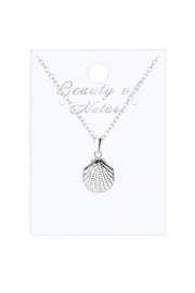 Sterling Silver Shell Pendant Necklace - SS