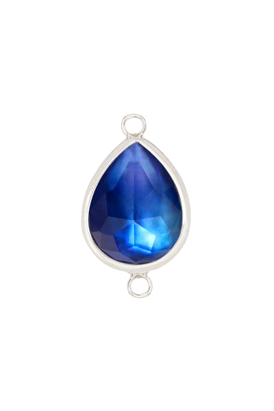 10x13mm Labradorite Doublet Teardrop Connector Stone - SF