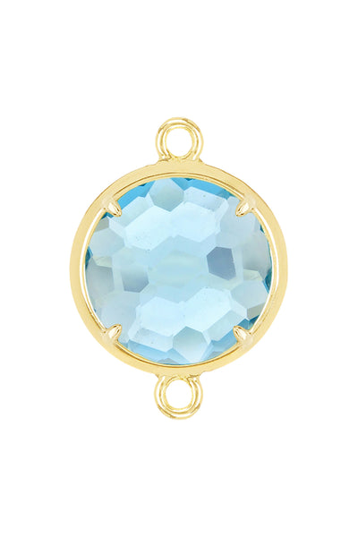 11mm Dia. Sky Blue Crystal Round Connector Stone - GF