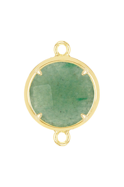 11mm Dia. Green Aventurine Round Connector Stone - GF