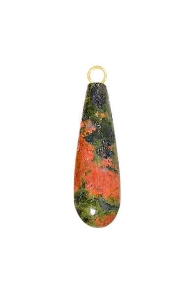 7x23mm Unakite Teardrop Stone - GF