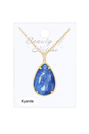 Kyanite Pear Cut Pendant Necklace - GF