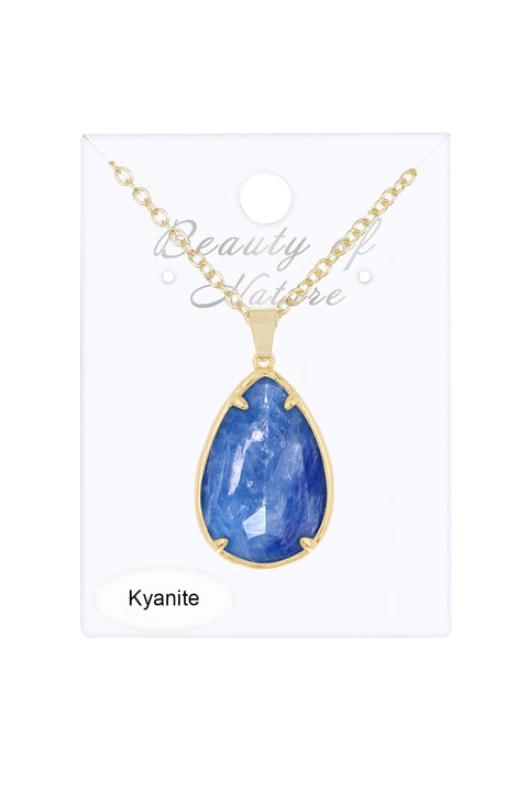 Kyanite Pear Cut Pendant Necklace - GF