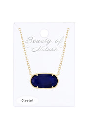 London Blue Crystal Pendant Necklace - GF