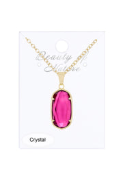 Raspberry Crystal Pendant Necklace - GF