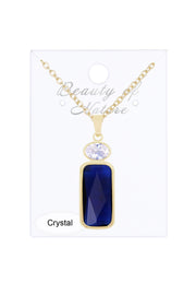 London Blue Crystal With Pendant Necklace - GF
