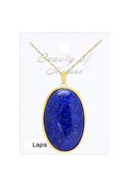 Lapis Cabochon Pendant Necklace - GF