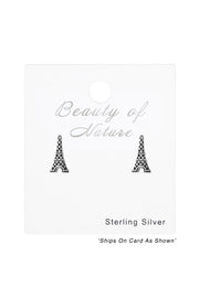 Sterling Silver Eiffel Tower Ear Studs - SS