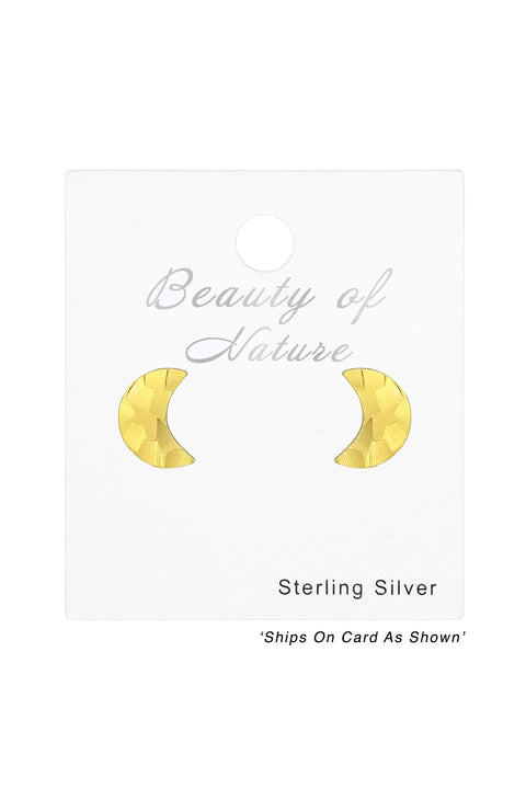 Sterling Silver Moon Ear Studs - VM