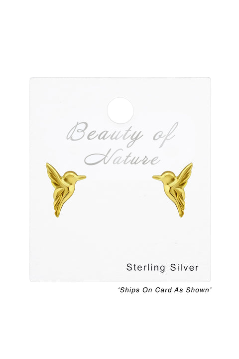 Sterling Silver Bird Ear Studs - VM