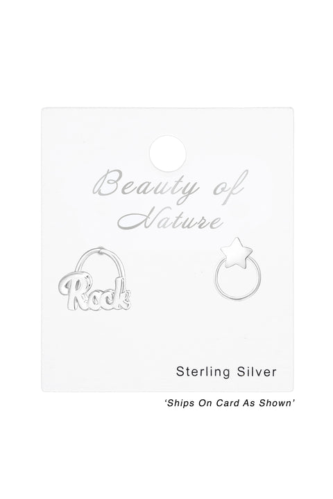 Sterling Silver Rock Star Ear Studs - SS