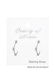 Sterling Silver Half Hoop Ear Studs - SS