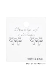 Sterling Silver Bow Ear Studs - SS