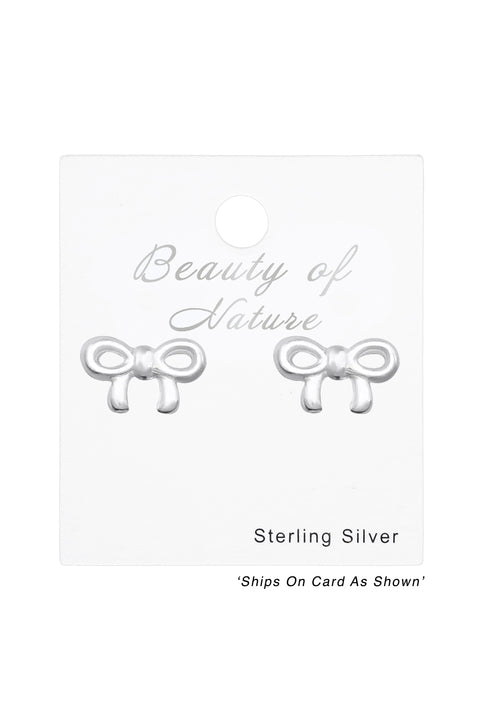 Sterling Silver Bow Ear Studs - SS