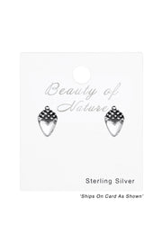 Sterling Silver Acorn Ear Studs - SS