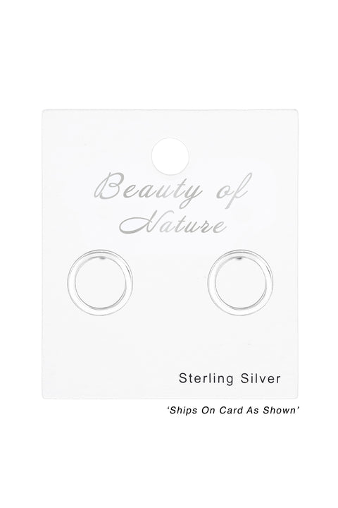 Sterling Silver Circle Ear Studs - SS
